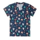 thumbnail image 1 of Camiseta de manga corta con estampado elástico, temática navideña, verano, para médicos, enfermeras, spa, salón de belleza, tienda de mascotas, ropa de lavado, 1 of 4