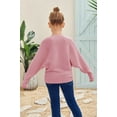 thumbnail image 4 of Girl's Oversized Crewneck  Long Sleeve Fall Sweaters Kids BatwingSlouchy Chunky Pullover Jumper  5-14 Years, 4 of 4