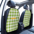 thumbnail image 2 of White green plaid Mats Back Seat Protectors, Car Seat Protector Vehicle Organizers Waterproof Cover Back Seat Cover for Kids with 3 Storage Pockets 2 Pack, 2 of 5