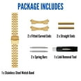 thumbnail image 3 of Bandini 22mm Stainless Steel Metal Watch Band for Men, Brick Link Watch Strap Bracelet, Straight End, Double Foldover Lock Deployment Clasp - Gold 22 mm Watch Band, 3 of 7