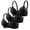 Black, variant on Wireless Bras for Women 3 Pack Comfortable Lightweight Breathable V Neck Side Support Push Up Bralettes Everyday Bra