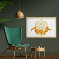 thumbnail image 2 of Aztec Wall Art with Frame, Graphic of Golden Yellow Dreamcatcher Native Indigenous Cultural Style, Printed Fabric Poster for Bathroom Living Room, 35" x 23", Marigold White, by Ambesonne, 2 of 2