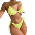 thumbnail image 4 of XIYON Bikini Sets For Women Solid Color Swimsuit Ladies Shorts Halter Two Piece Swimwears Tankinis Set Summer Beach Vacation Bathing Suits, 4 of 7
