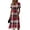 Red, variant on Minjewel Women's Plaid Mini Dress with V-Neck Short Sleeve - Gingham Summer Dress, Loose Flowy Beach Party Outfit, Preppy Comfy Vacation Top,Green,2XL