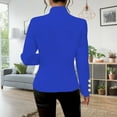 thumbnail image 4 of WTOBBY Women's Modern V-Neck Long Sleeve Button-Up Cardigan Coat, Solid Color Casual Jacket with Knit Detail, Perfect for Work or Casual Outings, Breathable and Soft Fabric,Blue L, 4 of 5