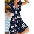 thumbnail image 1 of Tralilbee Nouvelle Robe de Soirée Bohème Rétro Sans Manches Grande Taille à Col en V, Mini-Robe Débardeur à Fleurs, Coupe Ample Évasée, 1 of 2