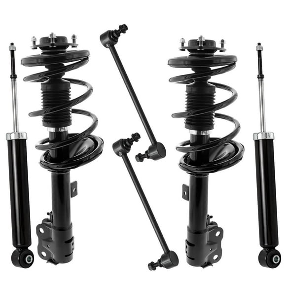 Detroit Axle - 6pc Suspension Kit for 2008-2013 Mitsubishi Outlander 2 Front Struts with Coil Spring 2 Rear Shock Absorbers 2 Front Sway Bar End Links 2009 2010 2011 2012 Replacement