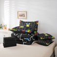 thumbnail image 6 of Catabedysis Cute Alphabet I 7 Pieces Full Size Bedding Sets,Puzzle Grid Pattern Full Size Bed in a Bag,Black Reversible For Girls, 6 of 7