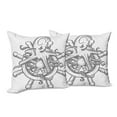 thumbnail image 6 of Ambesonne Octopus Throw Pillow Cover 2 Pack, Sketch Sailboat Wheel, 18", Black White, 6 of 6
