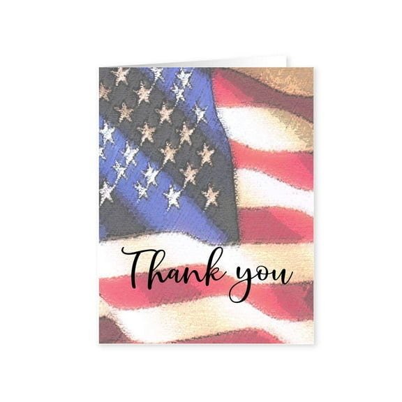 Stonehouse Collection Patriotic Thank You Note Card - 10 Boxed USA Statue of Lib