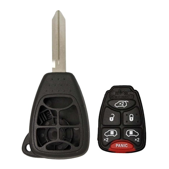 AKS KEYS Replacement for Chrysler / Dodge Remote Case Shell 6 Buttons Compatible with 2004 - 2007 Town & Country and 2004- 2007 - Caravan, Grand Caravan. Shell Only, Electronic Board not Included (1)