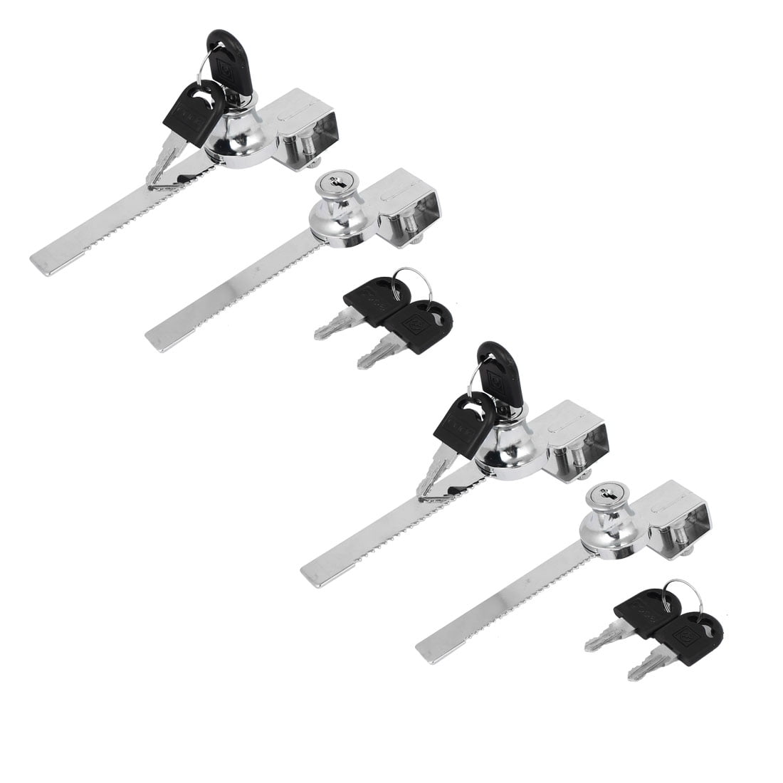 4pcs Locker Showcase Sliding Glass Door Locks with keys Silver