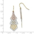 thumbnail image 2 of 14K Tri-Color Gold Earring Drop & Dangle Women'S Diamond-Cut 45 mm 15, 2 of 2