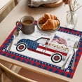thumbnail image 3 of Independence Day Placemats Set of 8, American Flag Truck on Rustic Wooden Grain Non-Slip Place Mats Washable Table Mats for Kitchen Dining Table Decorations Indoor/Outdoor, 3 of 9
