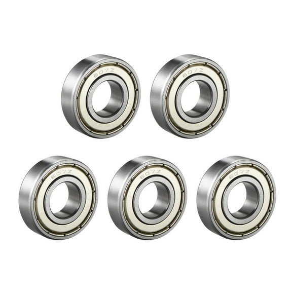 Deep Groove Ball Bearing 607Z Single Shield, 7mmx19mmx6mm Chrome Steel 5-Pack