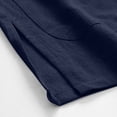 thumbnail image 6 of Ceisia Men's Solid Color Long Sleeve Stand Collar Chinese Knot Button Linen Blend Breathable Double Pocket Casual Shirt Navy XXXXL Gifts, 6 of 7