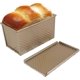 thumbnail image 1 of Loaf Pan 4x7.7inch, Loaf Pans for Baking Bread/Meat Loaf/Toast, Golden Corrugated Carbon Steel Nonstick Bread Pan with Lid, for Oven Baking, 1 of 5