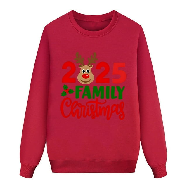 AWZXDE Christmas Pajamas Pyjama Tuxedo pour Famille Imprimé Lettre Manches Longues Col Rond Chandail à Capuchon Homme, TG