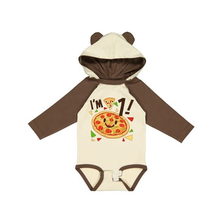 

Inktastic Im One! Pizza Birthday Party Gift Baby Boy or Baby Girl Long Sleeve Bodysuit