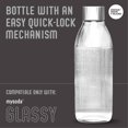 thumbnail image 2 of Mysoda Glass Carbonating Bottle 1L Silver - Compatible Only With Mysoda Glassy Sparkling Water Maker - Quick-Lock Reusable Bottle - Lid and Base Made of Aluminium - BPA Free, 2 of 5