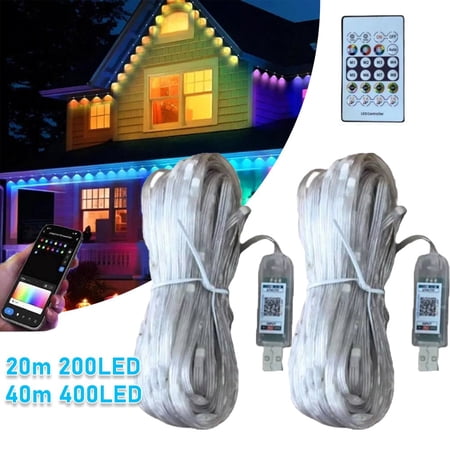 FungLam 40M Smart Rainbow LED Permanent Outdoor Lights USB Bluetooth APP Control Kit