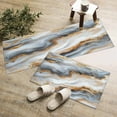thumbnail image 5 of Abstract Marble 2 Pieces Non-Slip Kitchen Mat Set Contemporary Minimalism Art Soft Door Mat with Rubber Backing,Dirtproof Rugs for Entrance Doorway 18x30in+18x60in, 5 of 9
