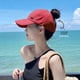 thumbnail image 2 of Sombrero de sol de verano para mujer, sombrero de sol de moda para viajeros, sombrero de sol con parte superior vacía, se pueden atar bolas, gorra con visera plegable, 2 of 6