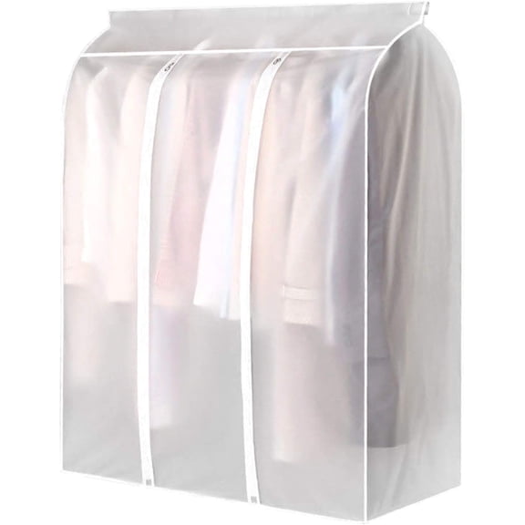 Garment Clothes Cover Protector Hanging Garment Storage Bag Translucent Dustproof Waterproof Hanging Storage Bag for Wardrobe with Full Zipper