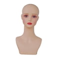 thumbnail image 4 of Cabeza de maniquí femenino, busto de cabeza de maniquí, accesorio de exhibición versátil, soporte de exhibición de pelucas de mesa con maquillaje para Estilo C, 4 of 8