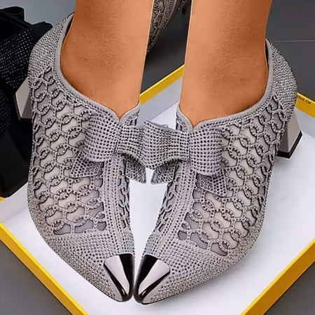 

Tangnade Woman Shoes Fashion Women s Shoes Breathable Chunky High Heels Pointed Serpentine Retro Zipper Short Boots Gray 42