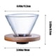 thumbnail image 3 of Filtro de café de vidrio, taza de café, filtro de vidrio reutilizable, base de madera extraíble, portátil, para bebidas, para la oficina, taza de mano, filtro de goteo, vidrio transparente,, 3 of 9