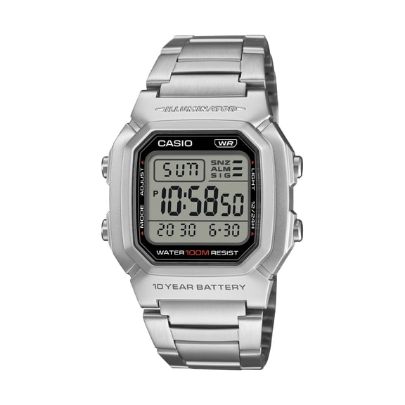Casio Men's Stainless-Steel Digital 10-year Battery 100M WR W800HD-1AVKC