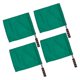 thumbnail image 1 of Bandera de árbitro deportivo verde 4 piezas Bandera de árbitro de eventos de pista y campo Bandera de portería de fútbol Bandera de abanderado Mango de esponja, 1 of 5