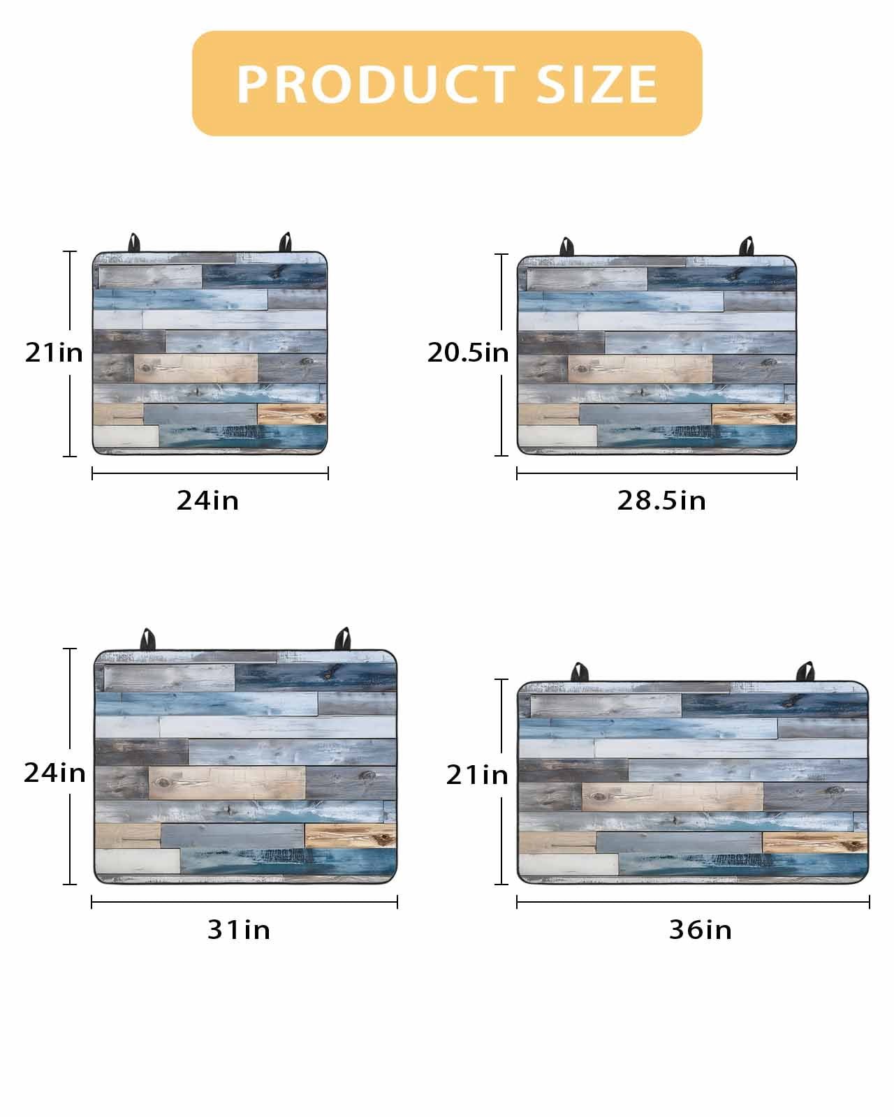 nqOlkjepod Large Induction Cooktop Protector Mat 24"x21", Blue Wooden Grain Stove Top Covers for Electric Stove, Farmhouse Country Abstract Art Stove Burner Cover Mats, Glass Top Stove Cover