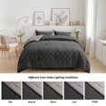 thumbnail image 6 of JUSTLET Comforter Set 7 Pieces Bed in a Bag, Grey Reversible Tufted Bedding Set with Comforter, Fitted Sheet, Flat Sheet, Pillow Shams, Pillowcases, Queen, 6 of 10