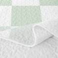 thumbnail image 5 of Manfei Modern Checkered Quilt King,Geometric Plaid King Coverlet Set,Green,3 Pieces,1 Bedspread and 2 Pillowcases, 5 of 7