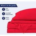 thumbnail image 3 of 800 Thread Count California King Size 30" Split Top Flex Head Sheet Set – 100% Egyptian Cotton, 15" Deep Pockets, Adjustable Bed, 4-Piece Set Color Red Solid, 3 of 5