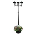 thumbnail image 3 of Sun-Ray Vittoria Two Head Solar Lamp Post and Planter in Black, 3 of 5