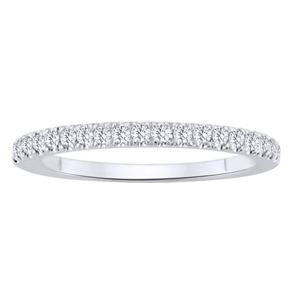 AFFY White Natural Diamond Anniversary Band Ring In 10k White Gold (0.25 Cttw)