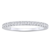 AFFY White Natural Diamond Anniversary Band Ring In 10k White Gold (0.25 Cttw)