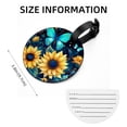 thumbnail image 5 of Starry Sky Sunflower Butterfly 2pcs PU Leather Round Bag Tags Suitcase Handbag Tags with Privacy Cover and Name ID Tag for Travel Luggage, Handbags, Backpacks, School Bags, 5 of 6
