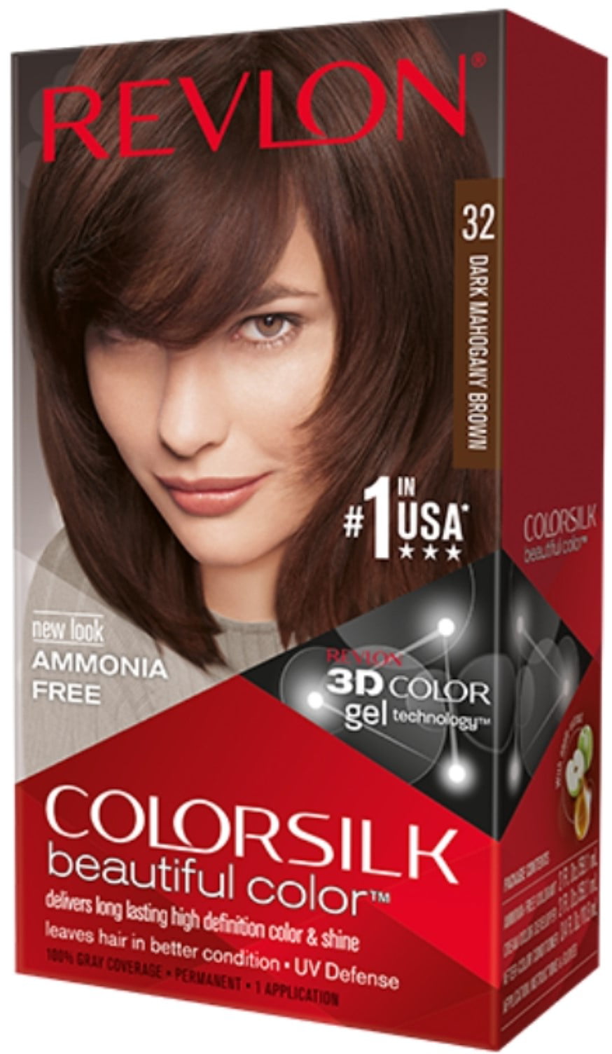 6 Pack Revlon Colorsilk Hair Color 32 Dark Mahogany Brown 1 Ea Walmart Com