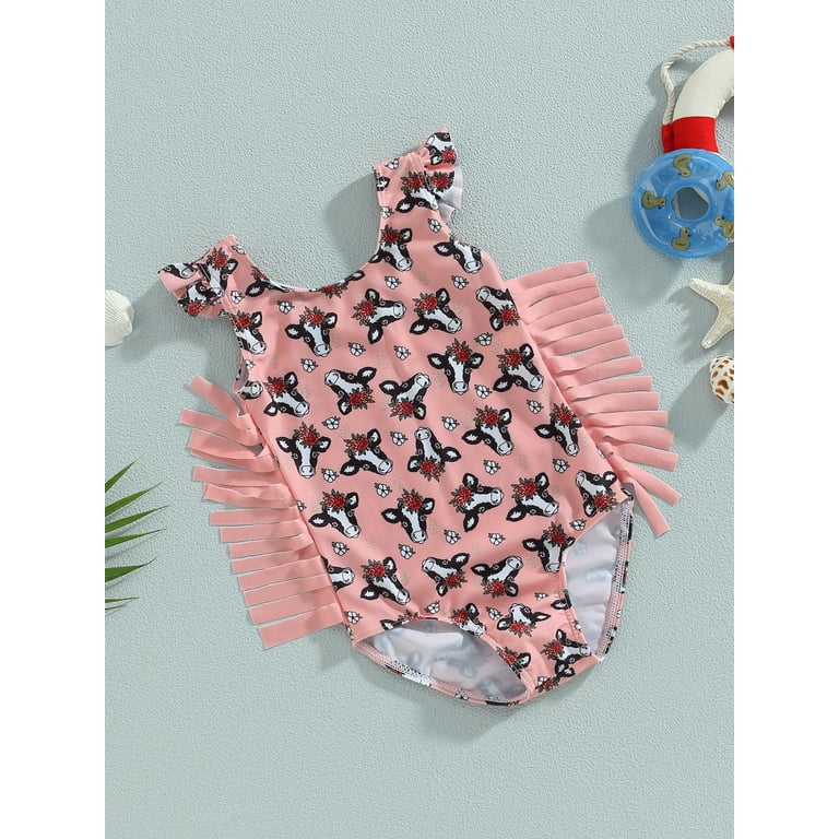 Toddler Girls Swimsuit Sleeveless Tassel Bathing Suit Baby