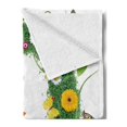 thumbnail image 2 of Letter D Soft Flannel Fleece Throw Blanket, Exotic Abloom Letter Organic Foliage Papilio Wings Seasonal Composition, Cozy Plush for Indoor and Outdoor Use, 50" x 70", Green Multicolor, by Ambesonne, 2 of 5