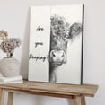 thumbnail image 5 of WFSposter Black and White Framed Canvas Print Bathroom Decor Wall Art Highland Cow Bathroom Wall Art,12x16In, 5 of 7