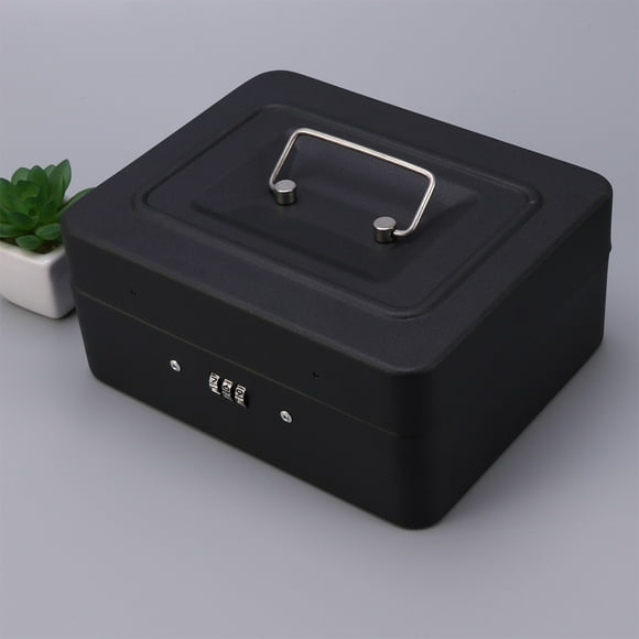 BESTYASH Safety Box for Money 1Pcs Metal Cashier Box with Upgraded Code Design 7.9x6.3x3.5in