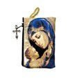 thumbnail image 2 of Intercession Hand-Woven, Lined Madonna and Child Rosary Pouch, Made in Turkey with Premium Metallic Thread (Blue - Small) Intercession Intercession, 2 of 2