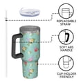 thumbnail image 4 of 40oz Pioneer Flower Floral Print Pattern Insulated Tumbler with Handle, BPA-Free Leak Proof Lid and Straws, Double Wall Vacuum, Hot 12h/Cold 34h, 4 of 6
