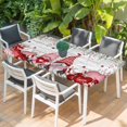thumbnail image 2 of Valentine's Gnomes Table Cloths for 6 Foot Rectangle Tables, Weeping Eucalyptus Pink Red Love Heart Vintage Patio Waterproof Elastic Fitted Tablecloths, Washable Rectangular Table Cover for Camping, 2 of 8
