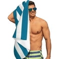 thumbnail image 4 of Yibo Pink Stripe Polyester Beach Beach Towel, Gym, Bathroom, 4 of 8